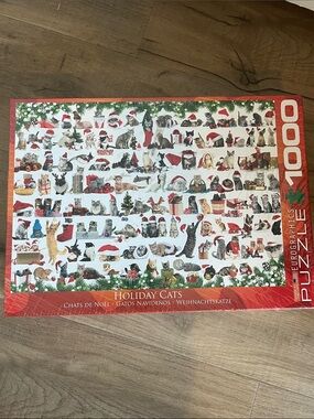 NWT EuroGraphics Holiday Cats 1000-Piece Puzzle - Cat Lover Christmas Gift Cute